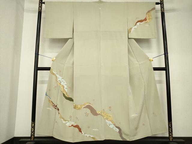 平和屋着物●訪問着 道長鳳凰花文 金彩 正絹 逸品 AABL1369ck