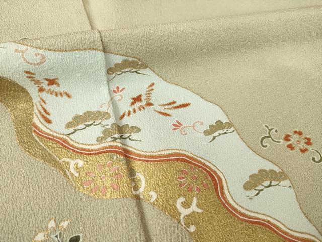 平和屋着物●訪問着 道長鳳凰花文 金彩 正絹 逸品 AABL1369ck