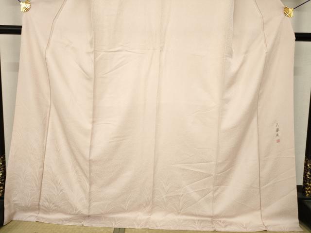 平和屋着物●色留袖 芙蓉庵 草花地紋 桜色 ロング丈 正絹 逸品 AABL1371ck