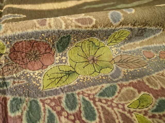 平和屋着物●訪問着 辻が花 遠山花文 暈し染め ロング丈 正絹 逸品 AABL1376ck