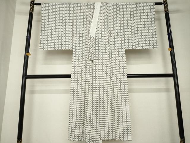 平和屋着物●長襦袢 無双仕立て 格子 半衿刺繍 正絹 逸品 AABL1381ck