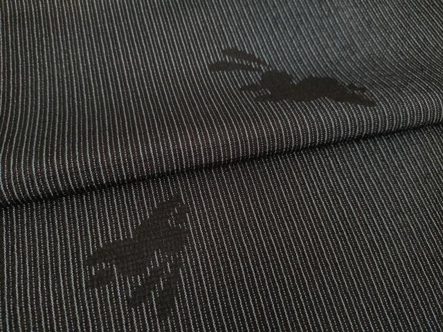 平和屋着物●塩沢物語 お召 兎 証紙付き 正絹 逸品 AABL1386ck