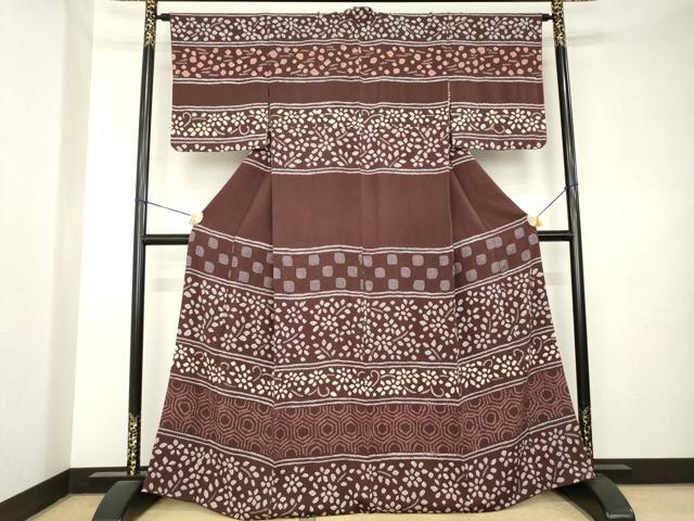 平和屋着物●訪問着 総絞り 横段文 正絹 逸品 AABL1397ck