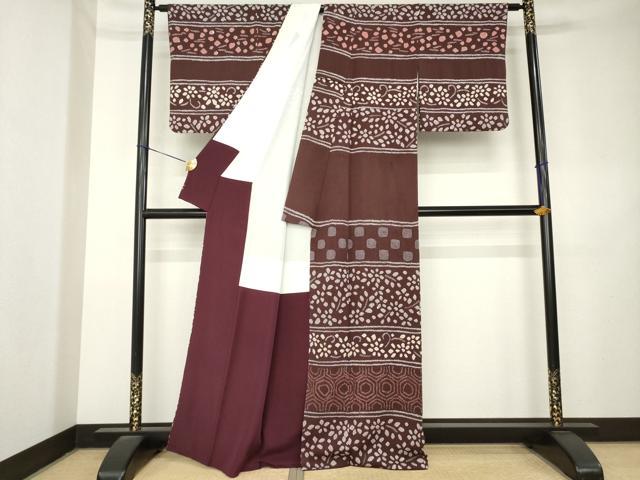 平和屋着物●訪問着 総絞り 横段文 正絹 逸品 AABL1397ck