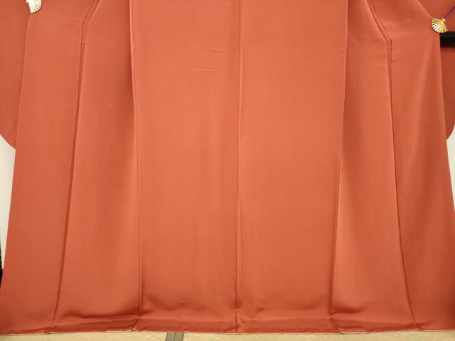 平和屋着物●豪華振袖 色無地 樺色 正絹 逸品 AABL1422ck