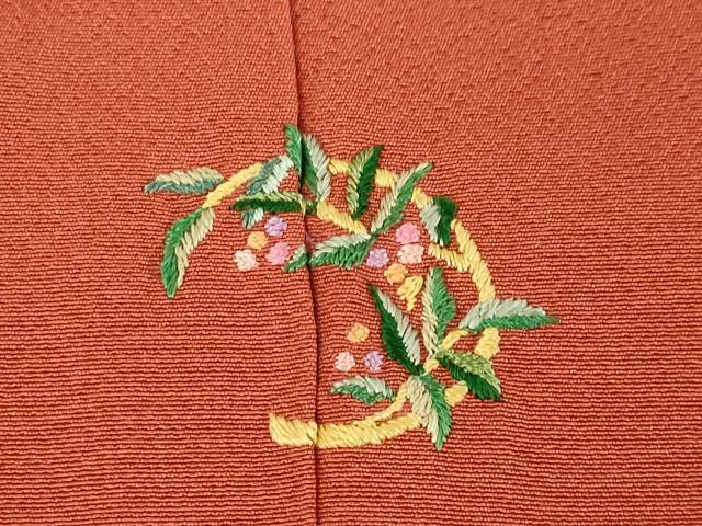 平和屋着物●豪華振袖 色無地 樺色 正絹 逸品 AABL1422ck