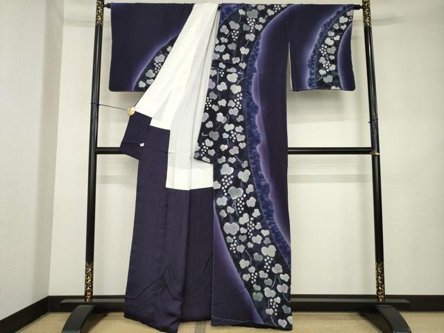平和屋着物●絞り染色作家 藤井浩 訪問着 葡萄蔦草文 正絹 逸品 AABL1426ck