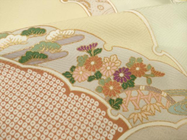 平和屋着物●上質な小紋 雪輪重ね花文 金彩 正絹 逸品 AABL1429ck