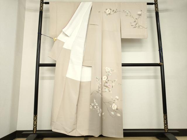 平和屋着物●訪問着 友禅 作家物 枝花文 正絹 逸品 AABL1433ck