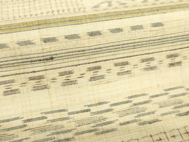 平和屋着物●上質な紬 横段文 正絹 逸品 AABL1436ck