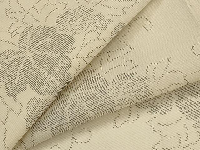 平和屋着物*夏物 本場大島紬 夏大島 白大島 蔦の葉文様 正絹 逸品 AABL1447st
