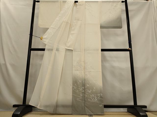 平和屋着物*夏物 訪問着 絽 流水枝花文 暈し染め 正絹 逸品 AABL1451st