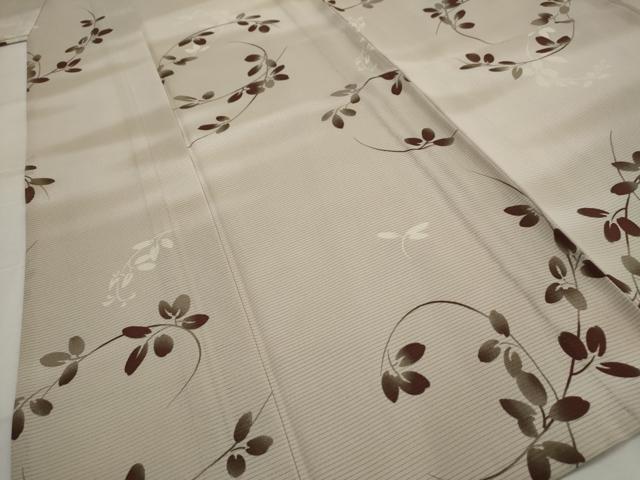 平和屋着物*夏物 小紋 絽 枝葉文 暈し染め 洗える着物 AABL1453st