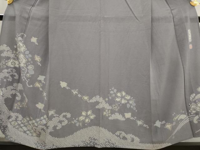 平和屋着物*夏物 西洞院辻が花 大脇一心 訪問着 絽縮緬 絞り 辻が花 正絹 逸品 AABL1468st