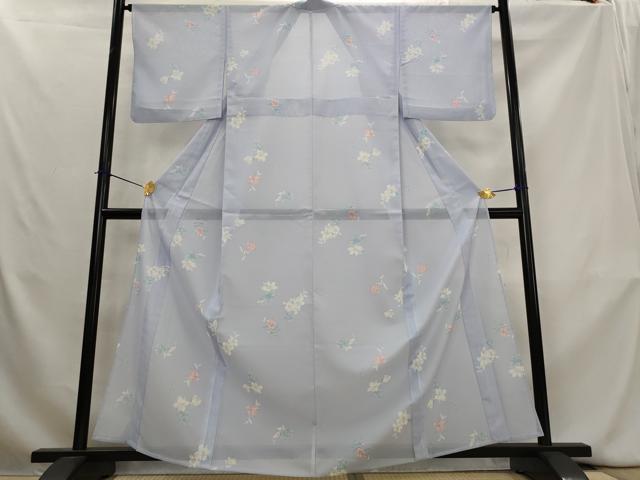 平和屋着物*夏物 小紋 絽 舞花文 洗える着物 AABL1480st