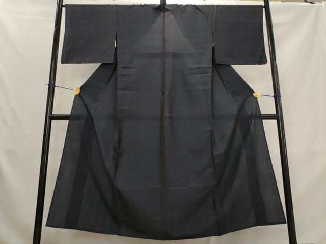 平和屋着物*夏物 風通お召 紗 幾何学文様 正絹 逸品 AABL1482st