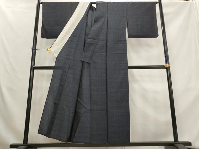 平和屋着物*夏物 風通お召 紗 幾何学文様 正絹 逸品 AABL1482st