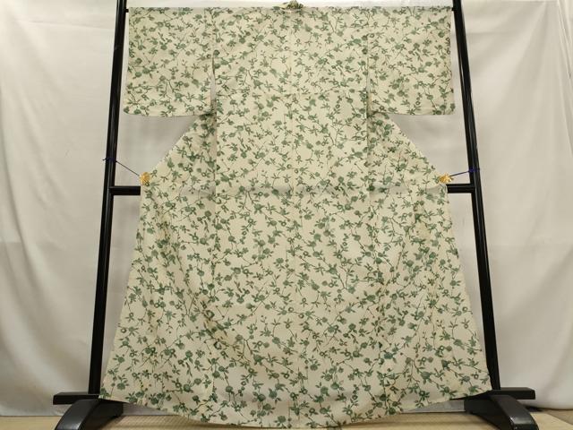 平和屋着物*夏物 小紋 絽 枝花文 洗える着物 AABL1486st