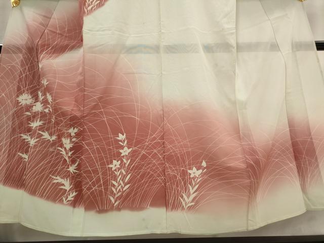 平和屋着物*夏物 訪問着 絽 草花文 暈し染め 正絹 逸品 AABL1487st