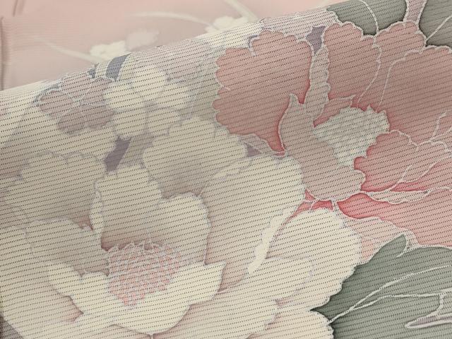 平和屋着物*夏物 訪問着 絽 草花文 暈し染め 正絹 逸品 AABL1495st