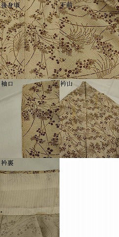 平和屋着物*夏物 小紋 絽 枝葉文 正絹 逸品 AABL1496st