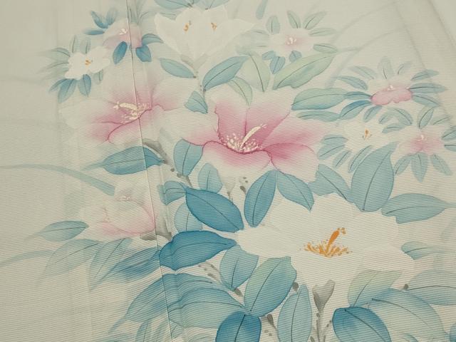 平和屋着物*夏物 訪問着 絽 手描き 草花文 正絹 逸品 AABL1504st