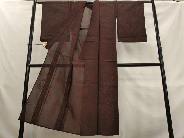 平和屋着物*夏物 小紋 紗 洋花文 銀通し地 正絹 逸品 AABL1511st