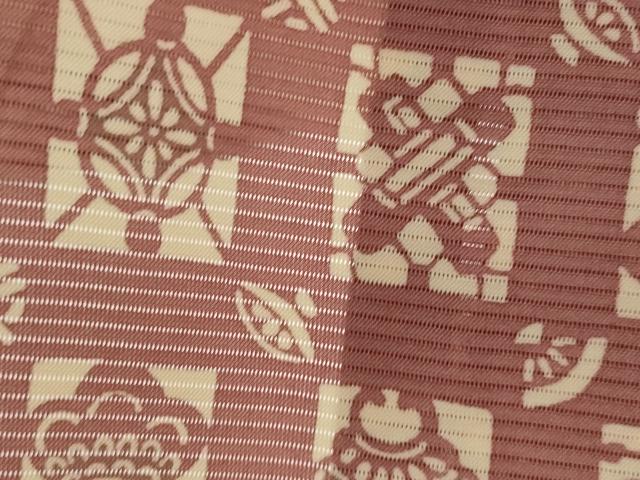 平和屋着物*夏物 小紋 絽 型染め 宝尽くし 正絹 逸品 AABL1516st
