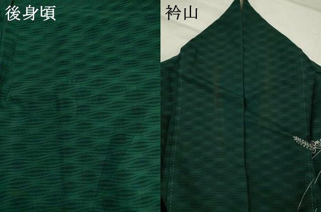 平和屋着物*夏物 訪問着 紋絽 草葉文 銀糸 正絹 逸品 AABL1517st