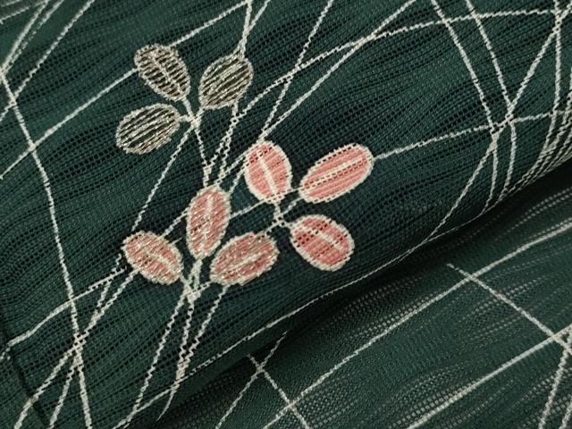 平和屋着物*夏物 訪問着 紋絽 草葉文 銀糸 正絹 逸品 AABL1517st