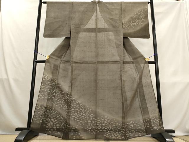 平和屋着物*夏物 訪問着 生紬 紗 石畳文様 正絹 逸品 AABL1518st