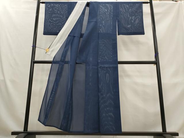 平和屋着物*夏物 色無地 絽 留紺色 洗える着物 AABL1522st