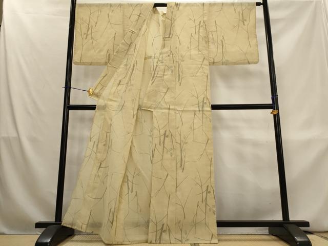 平和屋着物*夏物 小紋 紗 ちぢみ織 樹林文 AABL1524st
