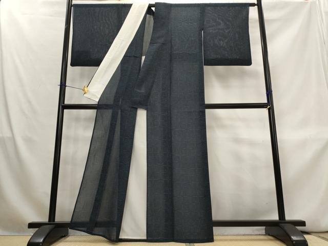 平和屋着物*夏物 結城上布 花尽くし 100亀甲 手織 反端付き 正絹 逸品 AABL1528st