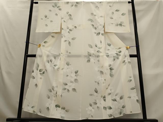 平和屋着物*夏物 小紋 絽 枝花文 正絹 逸品 AABL1535st