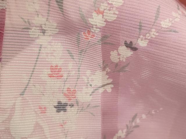 平和屋着物*夏物 小紋 絽 草花文 暈し染め 正絹 逸品 AABL1549st