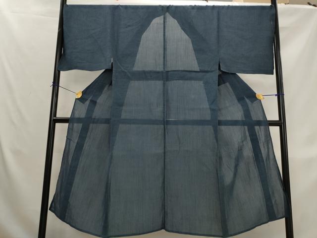 平和屋着物*夏物 男性 本場小千谷ちぢみ 褐返色 キングサイズ 麻 逸品 AABL1550st