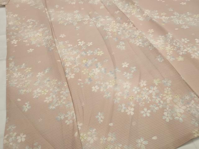 平和屋着物*夏物 小紋 駒絽 舞桜文 反端付き 正絹 逸品 AABL1559st