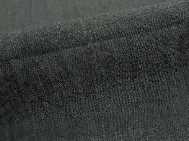 平和屋着物*夏物 本場小千谷ちぢみ 黒色 麻 逸品 AABL1560st