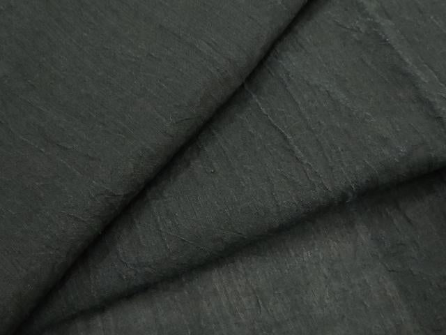 平和屋着物*夏物 本場小千谷ちぢみ 黒色 麻 逸品 AABL1560st