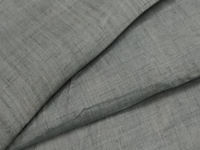 平和屋着物*夏物 男性 上布 色紋付 藍鼠色 麻 逸品 AABL1564st