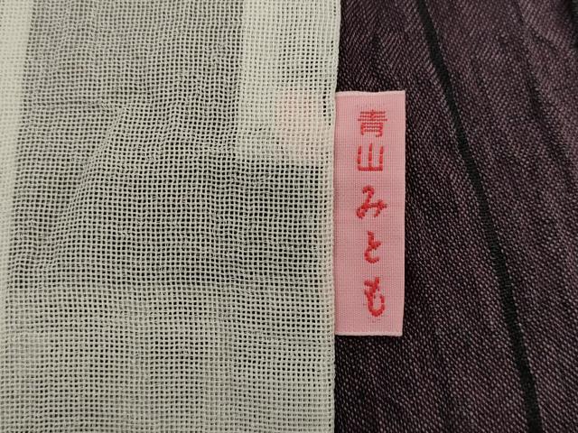 平和屋着物*夏物 青山みとも 本場小千谷ちぢみ 市松文様 麻 逸品 AABL1565st