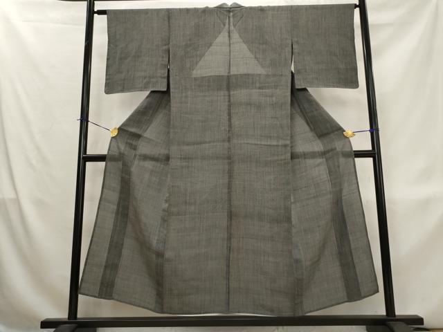 平和屋着物*夏物 本場小千谷ちぢみ 縞 麻 逸品 AABL1566st