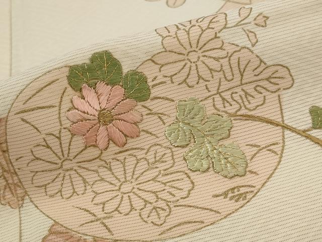 平和屋着物*夏物 訪問着 絽 刺繍 枝花文 金糸 金彩 正絹 逸品 AABL1577st