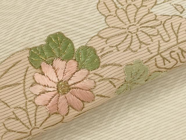 平和屋着物*夏物 訪問着 絽 刺繍 枝花文 金糸 金彩 正絹 逸品 AABL1577st