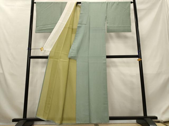平和屋着物*夏物 色無地 紗綾形紋紗 水浅葱色 正絹 逸品 AABL1590st