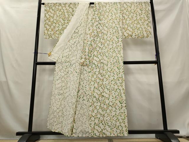 平和屋着物*夏物 小紋 絽 花尽くし 正絹 逸品 未使用 AABL1592st