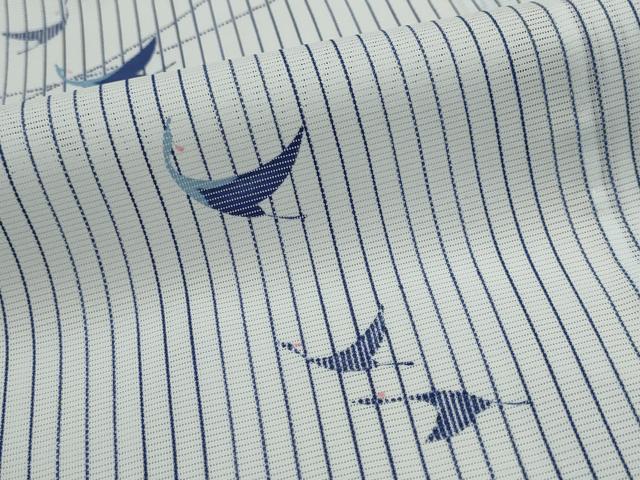 平和屋着物*夏物 小紋 絽 飛鶴文 洗える着物 AABL1624st