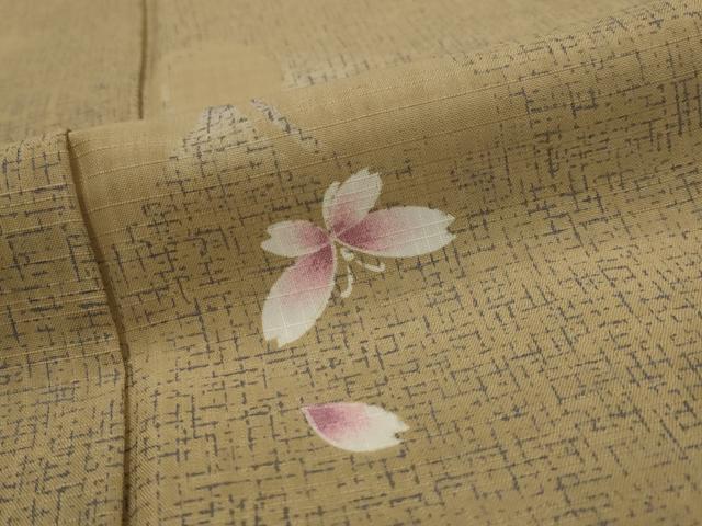 平和屋着物*夏物 小紋 紗 舞桜文 洗える着物 AABL1626st