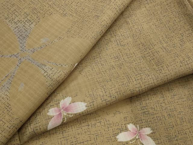 平和屋着物*夏物 小紋 紗 舞桜文 洗える着物 AABL1626st